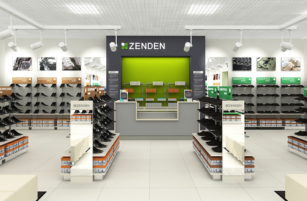 Разработка концепции рестайлинга магазинов обуви ZENDEN 2